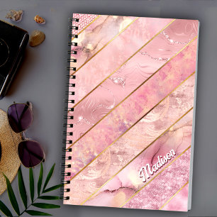 Chic rose gold girly elegant geometric sketchbook notebook