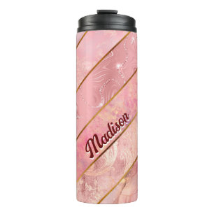 Chic rose gold girly elegant geometric thermal tumbler
