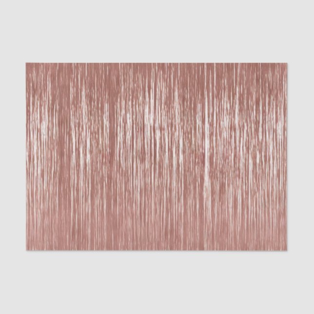 Chic Rose Gold Glam Tinsel Stripes Christmas Tissue Paper (Front)
