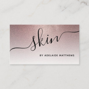 Chic Rose Gold Glitter Aesthetician Skin care Business Card