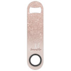 Chic rose gold glitter blush 3 photo grid monogram