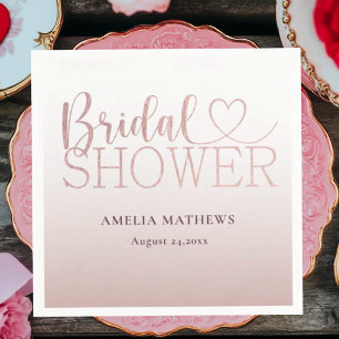 Chic Rose Gold Glitter Bridal Shower Napkin