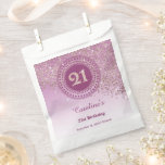 Chic Rose Gold Glitter, Dotted Frame 21st Birthday Favour Bag<br><div class="desc">Chic Falling Rose Gold Glitter with a unique rose gold number 21 framed with modern circular dots and lines.
If you need help,  please send a message in Zazzle chatroom.</div>