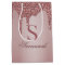 Chic Rose Gold Glitter Drips Sparkle Monogram