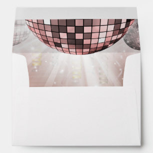 Chic Rose Gold Glitter Glam Disco Party Envelope