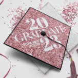 Chic Rose Gold Glitter Name & Year Personalized Graduation Cap Topper<br><div class="desc">Chic Rose Gold Glitter Name & Year Personalized Graduation Cap Topper</div>