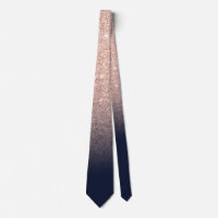 Chic rose gold glitter navy ombre sparkle wedding