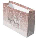 Chic Rose Gold Glitter Script Monogram Wedding Large Gift Bag<br><div class="desc">Gorgeous Custom Mr and Mrs Rose Gold Glitter Blush Monogram Married Name Wedding Gift Bag Design for wedding gifts, engagement party gifts or wedding shower gifts. Personalize with your name, monogram, initial or text. You can change text colour and font style using the customize it further option. Faux glitter with...</div>