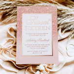 Chic rose gold glitter sparkles ombre Sweet 16<br><div class="desc">Chic rose gold glitter sparkles ombre Sweet 16 birthday party invitation on soft pastel blush pink with real rose gold frame border and script.</div>