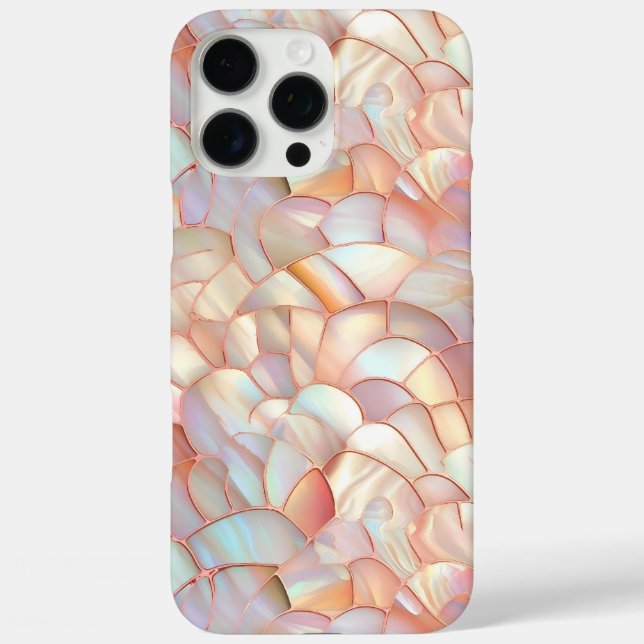 Chic rose gold iridescent mother of pearl Case-Mate iPhone case (Back)