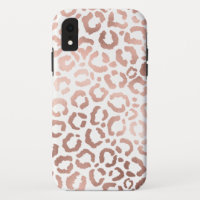 Chic Rose Gold Leopard Cheetah Animal Print