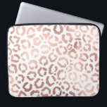 Chic Rose Gold Leopard Cheetah Animal Print Laptop Sleeve<br><div class="desc">This elegant and chic design is perfect for the modern fashionista. It features a faux printed rose gold hand-drawn leopard/cheetah safari animal print on a simple white background. It's pretty, cute, and trendy! ***IMPORTANT DESIGN NOTE: For any custom design request such as matching product requests, colour changes, placement changes, or...</div>