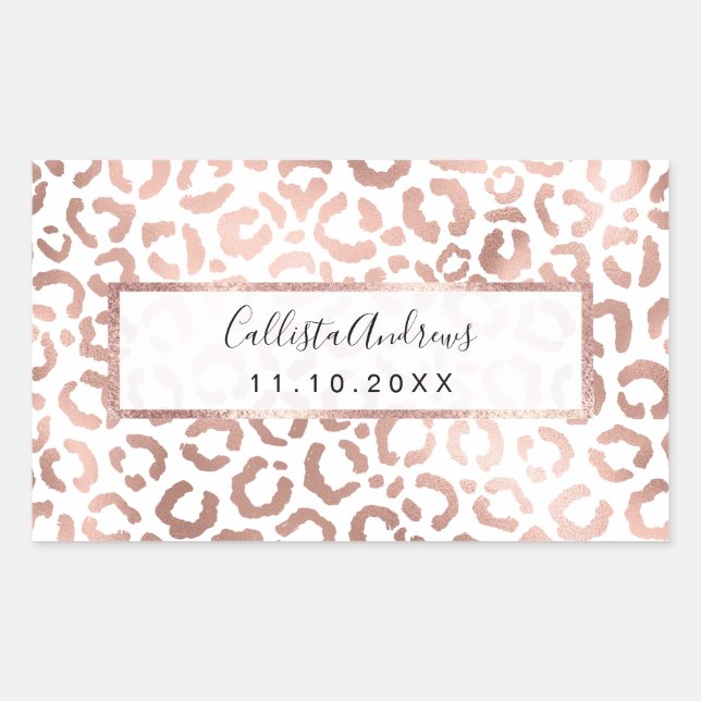 Chic Rose Gold Leopard Cheetah Animal Print Sticker (Front)