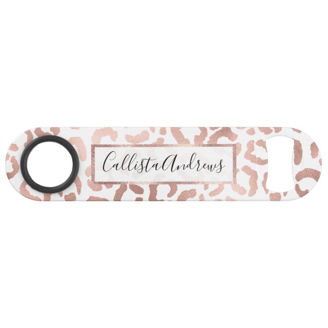 Chic Rose Gold Leopard Cheetah Poster de animal (Devant (Horizontal))