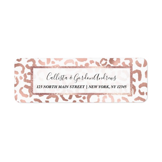 Chic Rose Gold Leopard Cheetah Poster de animal (Devant)
