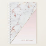 Chic Rose Gold Marble Blush Personalized Planner<br><div class="desc">Chic Rose Gold Marble Blush Personalized Planner | Customizable planner featuring white marble with rose gold and blush accents. This modern and feminine planner will be perfect as a personalized gift.</div>