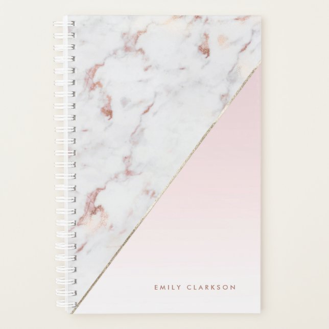 Chic Rose Gold Marble Blush Personnalisé (Devant)