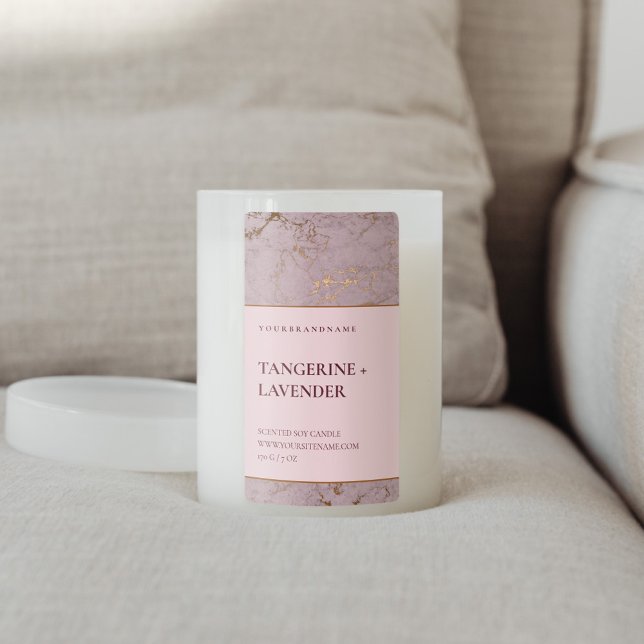 Chic Rose Gold Marble Candle Product Label (Creator Uploaded)