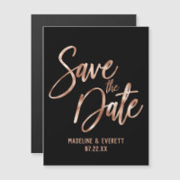 Chic Rose Gold Modern Typography Save the Date