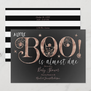 Chic Rose Gold Pink BOO Elegant Baby Shower Invitation