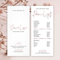 Chic Rose Gold Salon Price List Of Services