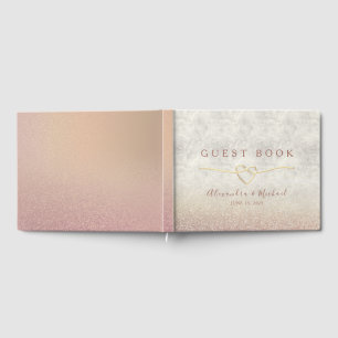 Chic Rose Gold Sparkle Elegant Wedding Guest Book