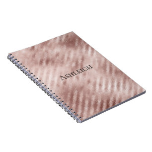 Chic Rose Gold Stripes Notebook
