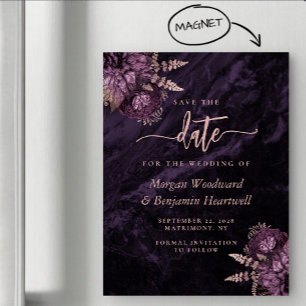 Chic Rose Gold Violet Floral Mariage Carte de Cons