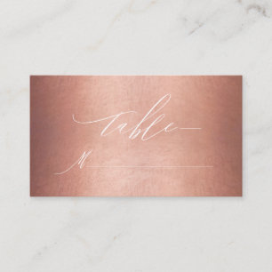 Chic Rose Gold White Script Monogram Wedding Place Card