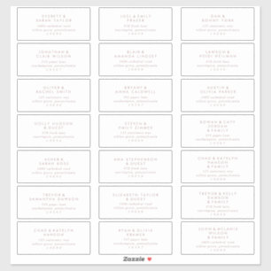 Chic Rose Mariage or Étiquettes de adresse invités