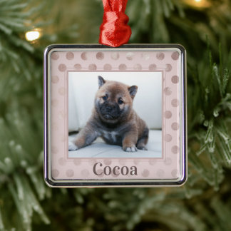 Chic rose Pet Photo Noël Ornement de Noël