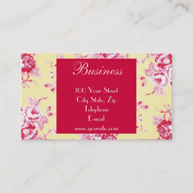 Chic Roses Business Card 1 (Front)