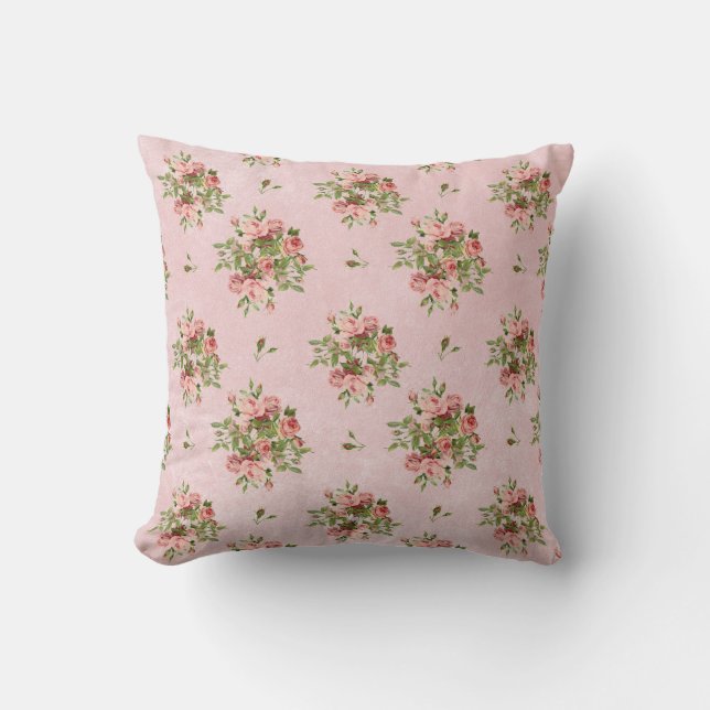 Chic Roses Throw Pillow (Front)
