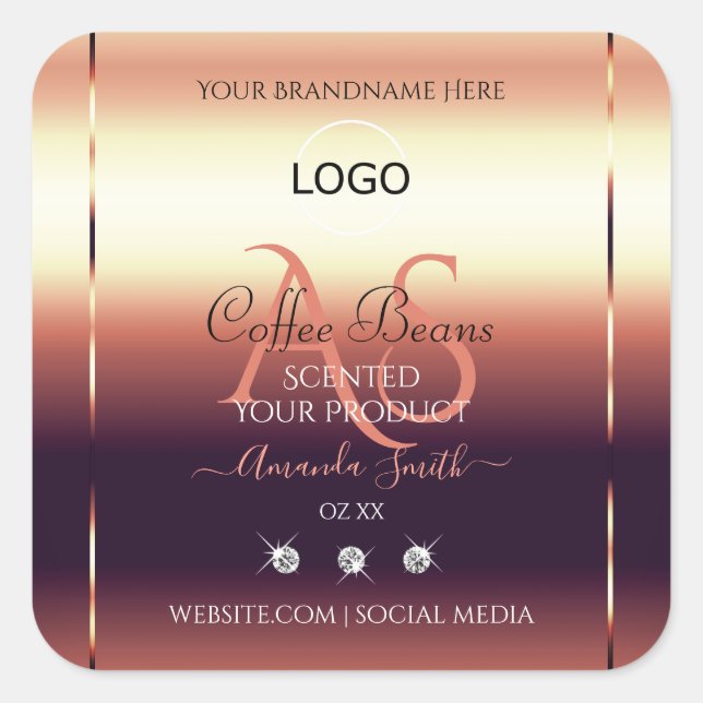 Chic Rouge Brown Produit Étiquettes Bijoux Initial (Devant)