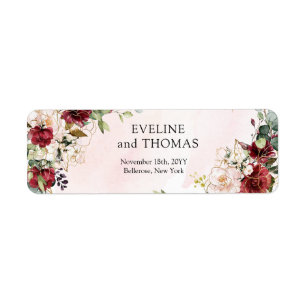 Chic rouge merlot or mariage géométrique