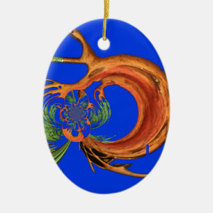Chic Round Hakuna Matata Navy Blue collection Ceramic Ornament