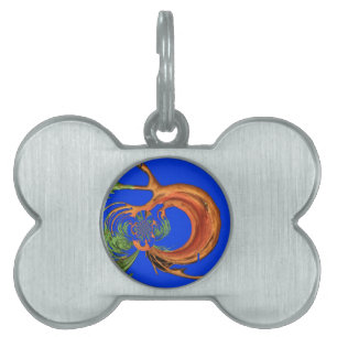 Chic Round Hakuna Matata Navy Blue collection Pet ID Tag