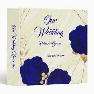 chic royal blue floral gold leaves photp album binder