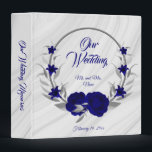 chic royal blue floral silver wreath marble album binder<br><div class="desc">beautiful elegant royal blue flowers with some silver leaves chic wreath grey marble photo album binder.
The glitter details are simulated</div>