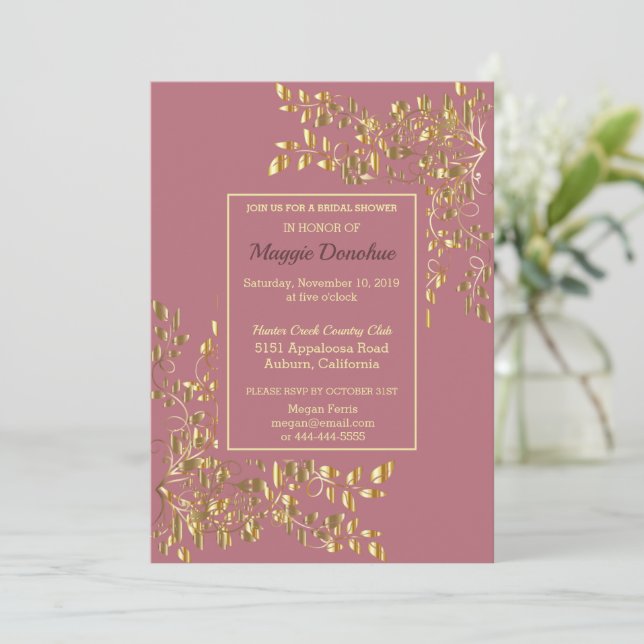 Chic Royal Bridal Shower Invitation (Standing Front)
