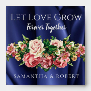 Chic Royal Navy Velvet Wedding Favour Flower Seeds Envelope