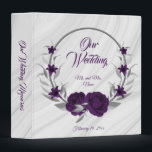 chic royal purple floral silver wreath photo album binder<br><div class="desc">beautiful elegant royal purple flowers with some silver leaves chic wreath grey marble photo album.
The glitter details are simulated</div>