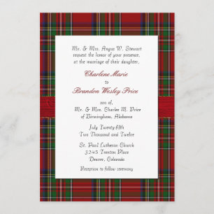 Chic Royal Stewart Plaid Faire-part de mariage