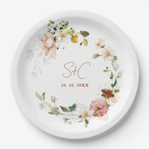 Chic Rustic Boho Wildflower Floral Garden  Paper Plate