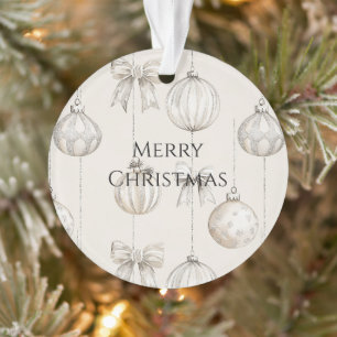 Chic Rustic Christmas Cream Ornaments