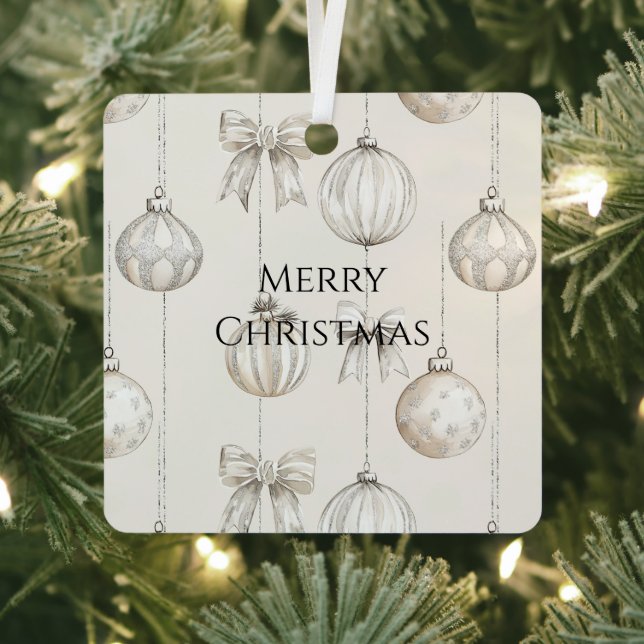 Chic Rustic Christmas Cream Ornaments (Insitu)