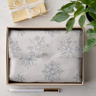 Chic Rustic Christmas Cream Snowflakes Tissue Paper