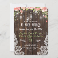 Chic Rustic Floral Barn Mason Jar Lights I DO BBQ