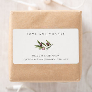 Chic Rustic Minimal Olive Branch Adresse de montag