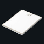 Chic Rustic Modern Beige Monogram Minimalist Notepad<br><div class="desc">A chic yet rustic modern monogram design with distressed vintage script and modern text. Beige accents compliment the monogram creating a fusion of rustic distressed meets clean modern. Ideal gift for birthday, Christmas or any other special occasion.</div>